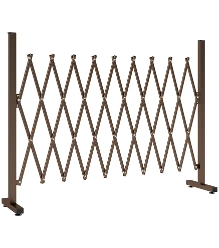 Valla de Jardín Exterior de Aleación de Aluminio Puerta de Jardín Exterior Extensible 250x31x103,5 cm Café Oscuro