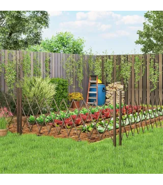 Valla de Jardín Exterior de Aleación de Aluminio Puerta de Jardín Exterior Extensible 250x31x103,5 cm Café Oscuro