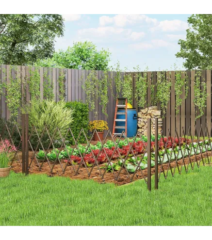 Valla de Jardín Exterior de Aleación de Aluminio Puerta de Jardín Exterior Extensible 250x31x103,5 cm Café Oscuro