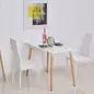 Mesa de Comedor Estilo Nórdico Mesa de Cocina con Patas de Madera de Haya Estructura de Metal 120x60x75 cm Blanco
