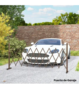 Valla de Jardín Exterior de Aleación de Aluminio Puerta de Jardín Exterior Extensible 250x31x103,5 cm Café Oscuro