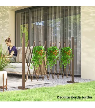 Valla de Jardín Exterior de Aleación de Aluminio Puerta de Jardín Exterior Extensible 250x31x103,5 cm Café Oscuro