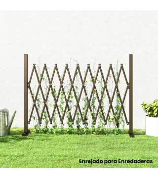 Valla de Jardín Exterior de Aleación de Aluminio Puerta de Jardín Exterior Extensible 250x31x103,5 cm Café Oscuro