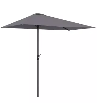 Sombrilla Rectangular 230x130x245 cm Parasol para Pared Media Sombrilla con Manivela Protección UV 30+ Impermeable Sombrilla par