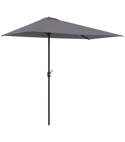 Sombrilla Rectangular 230x130x245 cm Parasol para Pared Media Sombrilla con Manivela Protección UV 30+ Impermeable Sombrilla par