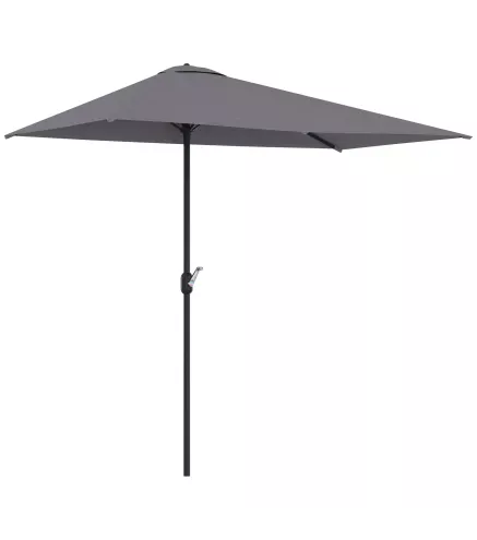 Sombrilla Rectangular 230x130x245 cm Parasol para Pared Media Sombrilla con Manivela Protección UV 30+ Impermeable Sombrilla par