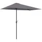 Sombrilla Rectangular 230x130x245 cm Parasol para Pared Media Sombrilla con Manivela Protección UV 30+ Impermeable Sombrilla par