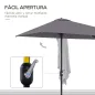 Sombrilla Rectangular 230x130x245 cm Parasol para Pared Media Sombrilla con Manivela Protección UV 30+ Impermeable Tela Poliéste