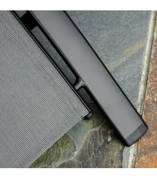 Tumbona Reclinable de Aluminio con Respaldo Ajustable en 5 Posiciones y Reposacabezas Extraíble Acolchado Textelino