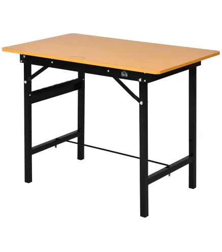 Banco de Trabajo Plegable con Regla Transportador Carga 100 kg 100x60x75,5 cm Natural y Negro
