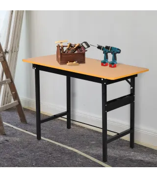 Banco de Trabajo Plegable con Regla Transportador Carga 100 kg 100x60x75,5 cm Natural y Negro