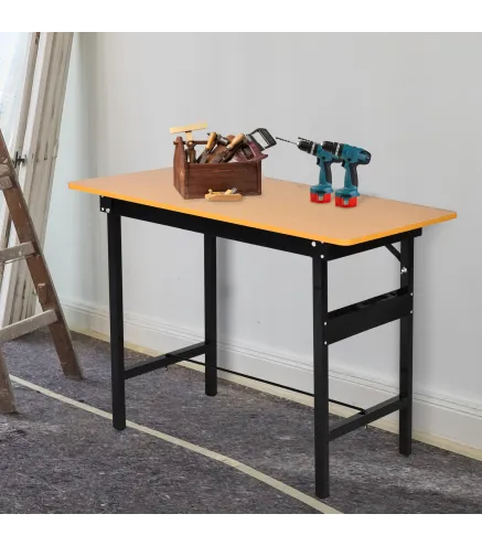 Banco de Trabajo Plegable con Regla Transportador Carga 100 kg 100x60x75,5 cm Natural y Negro