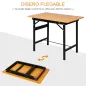 Banco de Trabajo Plegable con Regla Transportador Carga 100 kg 100x60x75,5 cm Natural y Negro