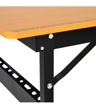 Banco de Trabajo Plegable con Regla Transportador Carga 100 kg 100x60x75,5 cm Natural y Negro