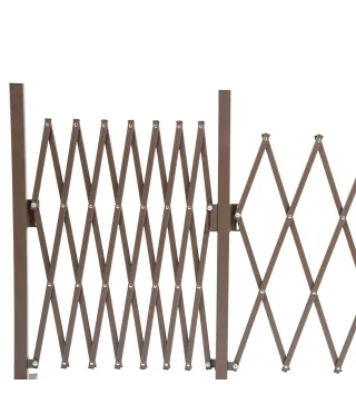 Valla de Jardín Exterior de Aleación de Aluminio Extensible con Rueda para Decoración Patio 405x31x103,5 cm Café Oscuro