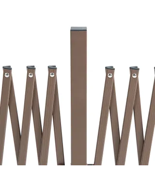 Valla de Jardín Exterior de Aleación de Aluminio Extensible con Rueda para Decoración Patio 405x31x103,5 cm Café Oscuro