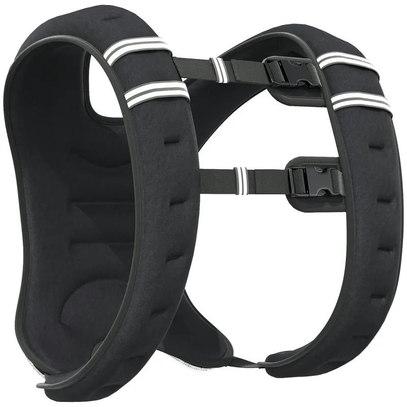 Chaleco Lastrado 5 kg con 2 Correas Ajustables y Bandas Reflectantes para Entrenamiento de Fuerza Jogging Negro