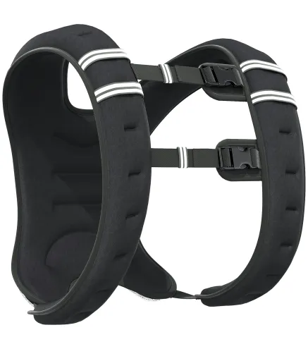 Chaleco Lastrado 5 kg con 2 Correas Ajustables y Bandas Reflectantes para Entrenamiento de Fuerza Jogging Negro