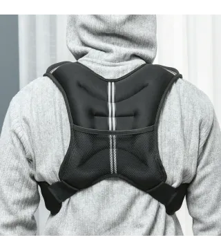 Chaleco Lastrado 5 kg con 2 Correas Ajustables y Bandas Reflectantes para Entrenamiento de Fuerza Jogging Negro