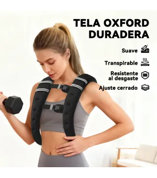 Chaleco Lastrado 5 kg con 2 Correas Ajustables y Bandas Reflectantes para Entrenamiento de Fuerza Jogging Negro