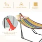 Hamaca con Soporte Plegable 2 en 1 Tendedero con Barra Estructura de Acero para Jardín 270x100x94 cm Multicolor