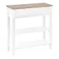 Mesa Consola Mesa Recibidor con 2 Estantes y Cajón para Entrada Pasillo Salón 75,6x27,5x80,5 cm Blanco