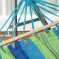 Hamaca con Soporte Plegable 2 en 1 Tendedero con Barra Estructura de Acero para Jardín 270x100x94 cm Azul y Verde