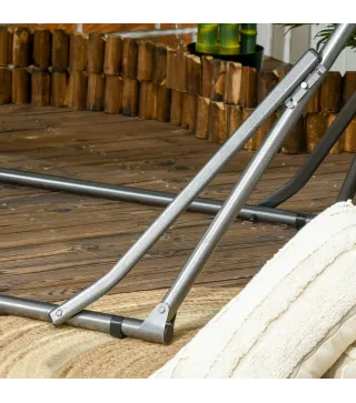 Hamaca con Soporte Plegable 2 en 1 Tendedero con Barra Estructura de Acero para Jardín 270x100x94 cm Azul y Verde