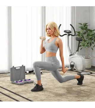 Juego de Mancuernas de 8 Piezas 2x0,5 kg 2x1 kg 2x1,5 kg 2x2 kg Antideslizantes y Estuche de Transporte Multicolor