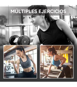 Juego de Mancuernas de 8 Piezas 2x0,5 kg 2x1 kg 2x1,5 kg 2x2 kg Antideslizantes y Estuche de Transporte Multicolor