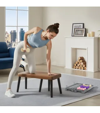 Juego de 6 Mancuernas Hexagonales de 1,5kg 1kg y 0,5kg con Revestimiento de PU con Maletín 43x18x7,5 cm Multicolor