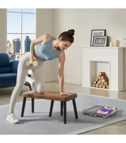 Juego de 6 Mancuernas Hexagonales de 1,5kg 1kg y 0,5kg con Revestimiento de PU con Maletín 43x18x7,5 cm Multicolor