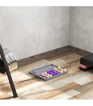 Juego de 6 Mancuernas Hexagonales de 1,5kg 1kg y 0,5kg con Revestimiento de PU con Maletín 43x18x7,5 cm Multicolor