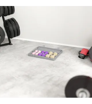 Juego de 6 Mancuernas Hexagonales de 1,5kg 1kg y 0,5kg con Revestimiento de PU con Maletín 43x18x7,5 cm Multicolor