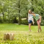 Juego de Bolos Finlandeses de Madera con 12 Bolos 1 Palo y Caja de Transporte para Adultos Jardín Natural