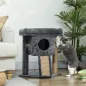 Árbol Rascador para Gatos Pequeños 57 cm con Rampa para Rascar Cueva Cama y Bola Colgante 40x40x57 cm Gris Oscuro