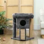 Árbol Rascador para Gatos Pequeños 57 cm con Rampa para Rascar Cueva Cama y Bola Colgante 40x40x57 cm Gris Oscuro