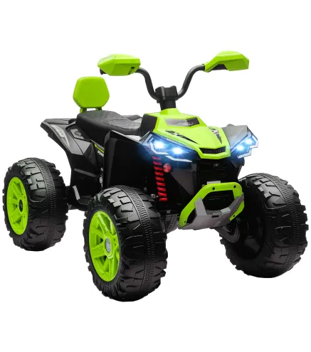 Quad Eléctrico para Niños de 3-8 Años 24V con 2 Motores Velocidad hasta 6,5 km/h Ruedas con Suspensión Verde