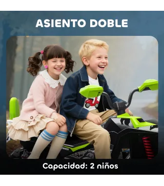Quad Eléctrico para Niños de 3-8 Años 24V con 2 Motores Velocidad hasta 6,5 km/h Ruedas con Suspensión Verde