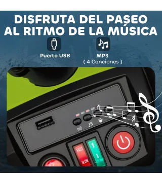 Quad Eléctrico para Niños de 3-8 Años 24V con 2 Motores Velocidad hasta 6,5 km/h Ruedas con Suspensión Verde