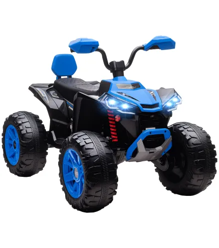 Quad Eléctrico para Niños de 3-8 Años 24V con 2 Motores Velocidad hasta 6,5 km/h Ruedas con Suspensión Azul