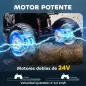 Quad Eléctrico para Niños de 3-8 Años 24V con 2 Motores Velocidad hasta 6,5 km/h Ruedas con Suspensión Azul