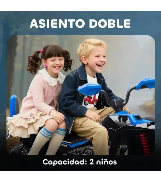 Quad Eléctrico para Niños de 3-8 Años 24V con 2 Motores Velocidad hasta 6,5 km/h Ruedas con Suspensión Azul