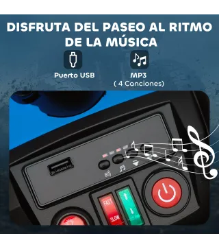 Quad Eléctrico para Niños de 3-8 Años 24V con 2 Motores Velocidad hasta 6,5 km/h Ruedas con Suspensión Azul