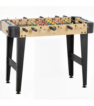 Futbolín de Mesa de 92 cm con 22 Jugadores 2 Pelotas Marcadores Manuales Mangos Antideslizantes Madera Natural