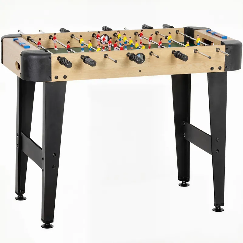 Futbolín de Mesa de 92 cm con 22 Jugadores 2 Pelotas Marcadores Manuales Mangos Antideslizantes Madera Natural