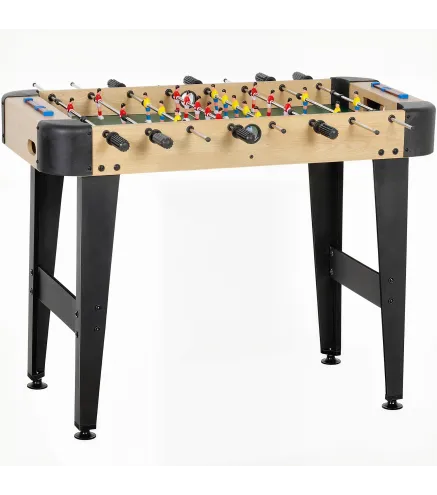 Futbolín de Mesa de 92 cm con 22 Jugadores 2 Pelotas Marcadores Manuales Mangos Antideslizantes Madera Natural