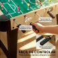 Futbolín de Mesa de 92 cm con 22 Jugadores 2 Pelotas Marcadores Manuales Mangos Antideslizantes Madera Natural