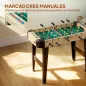 Futbolín de Mesa de 92 cm con 22 Jugadores 2 Pelotas Marcadores Manuales Mangos Antideslizantes Madera Natural