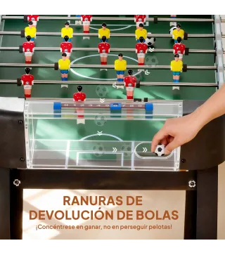 Futbolín de Mesa de 92 cm con 22 Jugadores 2 Pelotas Marcadores Manuales Mangos Antideslizantes Madera Natural